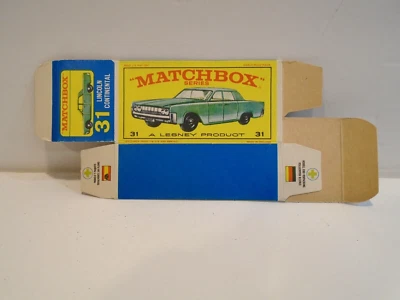 Matchbox 31 Lincoln Continental Box - MINT Never Folded - Lesney - Image 1 of 2