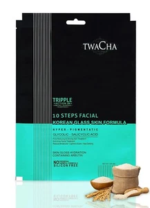 Twacha 10 Steps Facial Kit For KOREAN GLASS SKIN With Glycolic - 105 gm - Picture 1 of 5