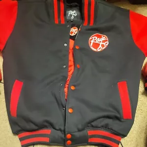 Ray'z Barber Shop Coat Jacket Letterman Black And Red Medium - Picture 1 of 5