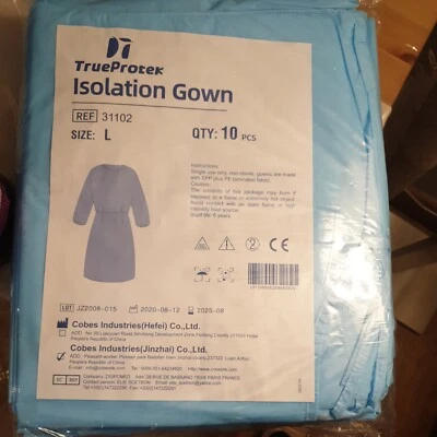 TRUE PROTEK Single Surgical Gown Hospital Lab Protective Clothing Isolation Gown - Blue