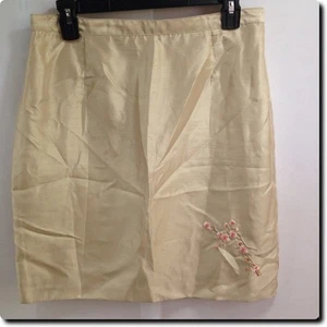 MDL Dorado Con Rosa Floral Bordado Falda 12 - Imagen 1 de 5