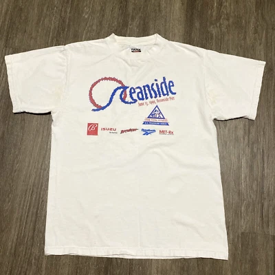Camiseta de triatlón Oceanside Pier 1999 EE. UU. para hombre suéter grande camiseta gráfica blanca Foto 1 de 4