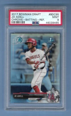 JO ADELL 2017 BOWMAN CHROME 1ST REFRACTOR 1ST RC GRADED PSA 9 MINT #BDC95 MLB!! - Image 1 of 2