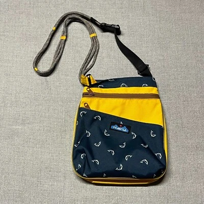KAVU Crossbody Bag Yellow Blue Fish Shoulder Purse Paracord Shoulder Strap - Image 1 of 4