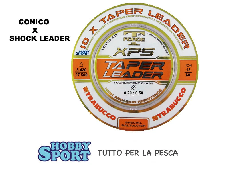 FILO CONICO XPS TAPER LEADER 0,20 - 0,50 NEUTRO SURFCASTING TRABUCCO 10 X 15 MT - Immagine 1 di 1