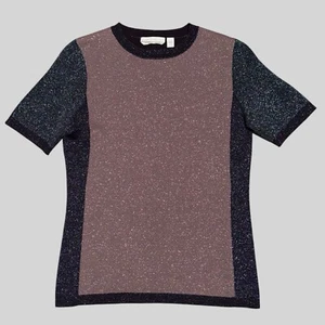 Hugo Boss Sweater Women’s 6 S M Merino Superfine Wool Glitter Sparkle Short Slee - Picture 1 of 7