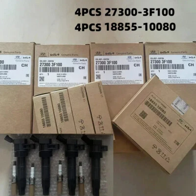 4x bobinas de encendido OEM + 4x bujías para Kia Optima Sonata 2011-2015 2,4 L L4 Foto 1 de 4