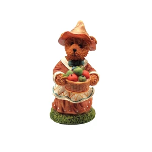 Mamá Oso con una Cesta de Manzanas Otoño Decoración del Hogar Estatuilla Coleccionable 4.75" Alto - Imagen 1 de 5