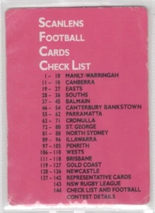 🔥 1988 Scanlens CHECKLIST  144 of 144 🔥 #6 - Imagen 1 de 1