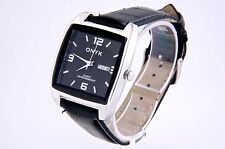 Classic Watch whit Leather Band Day & Date Water Resistant ONYK® AG078