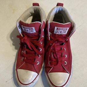 Converse Gr. 8 Herren Rot Gepolstert Hi Top Zustand.  gut aussehend - Bild 1 von 9