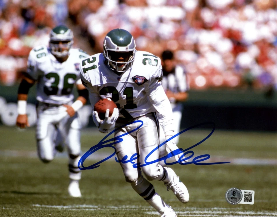 Foto firmada por Eric Allen Philadelphia Eagles 8x10 Beckett Witness certificado de autenticidad BAS #2 Foto 1 de 1