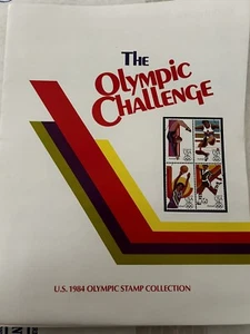 Vintage 1984 The Olympic Challenge USPS Booklet W/ Stamps & Postcards - Picture 1 of 4
