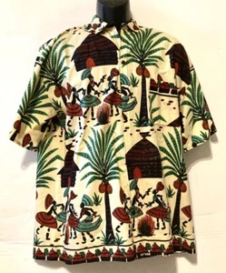 African Villagers Dancing Men's Shirt, From Satiba, Senegal, Handmade - 24" - Picture 1 of 5