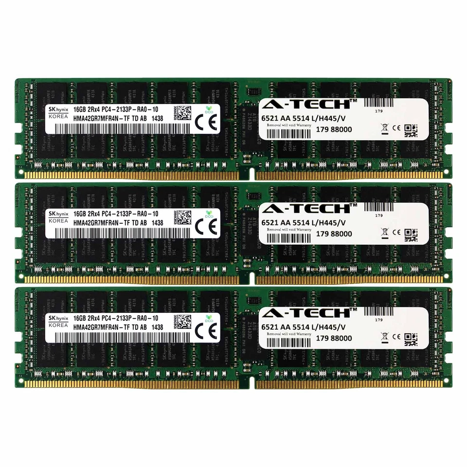 PC4-17000 Hynix 48GB Kit 3x 16GB Lenovo ThinkServer TD350 4X70F28590 Memory RAM - Image 1 of 1
