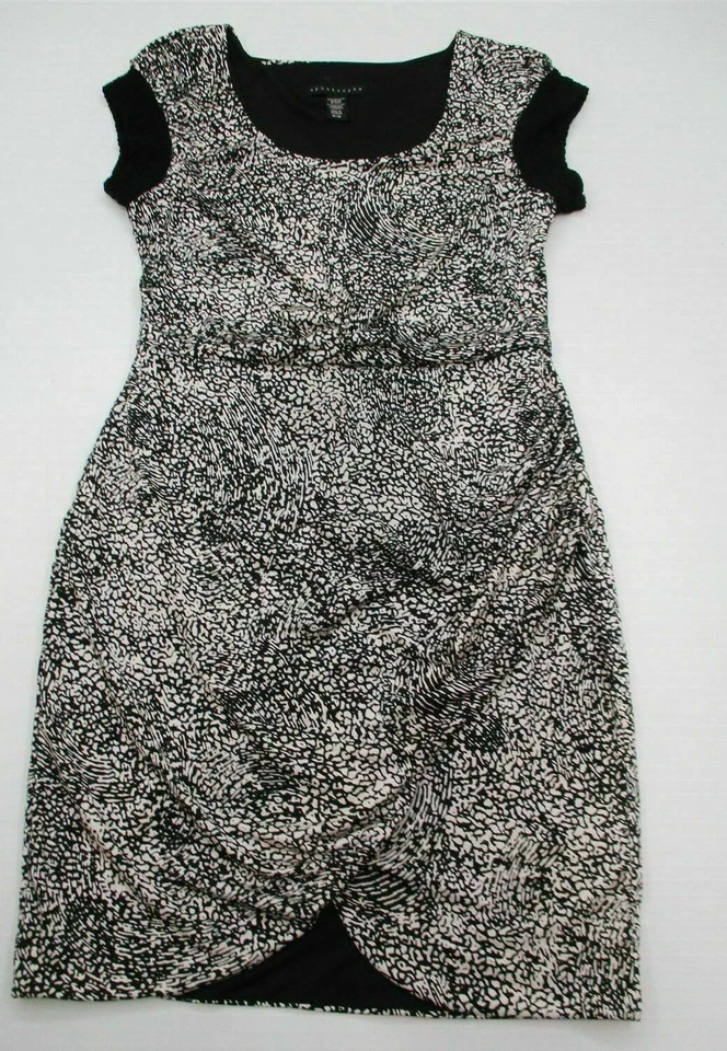 VESTIDO APÓSTROFO Para Mujer Talla M Ajustado Formal Negro Blanco Geo Foto 1 de 4