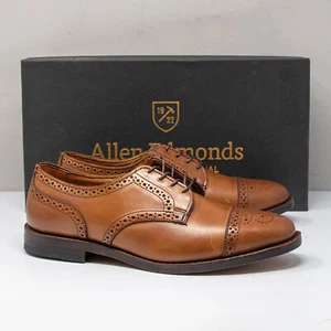 Allen Edmonds Sanford - Size 8 E Walnut Brown Medallion Cap Toe Derby - Picture 1 of 8