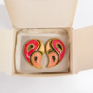 VINTAGE KALEIDOSCOPE PIERCED EARRINGS*W/SURGICAL STEEL POSTS PINK*NIB*1990*AVON - Picture 1 of 5