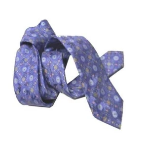 Cravate Étroit Bleu De Soie Imprimée Skinny Noeu 5cm en Soie Céleste Slim Taille - Picture 1 of 2