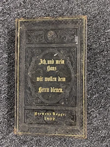 Antique German 1892 Leather Hardcover Religious Bible Book - Picture 1 of 12