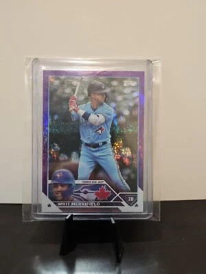2023 Topps Series Two #381 /799 Whit Merrifield Purple Foil - Image 1 of 3