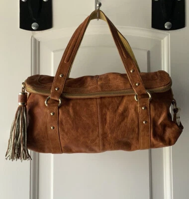 Bolso de mano de cuero marrón 7 For All Mankind Foto 1 de 4