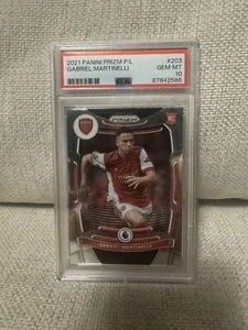 Panini Prizm Premier League Arsenal Gabriel Martinelli 2021 #203 PSA 10 GEM MT - Picture 1 of 1