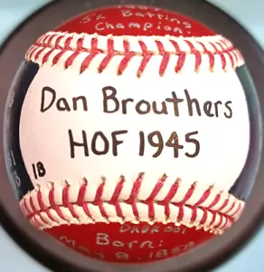HAND PAINTED DAN BROUTHERS HOF 1945 STATISTICS BASEBALL BUFFALO BISONS - Picture 1 of 8