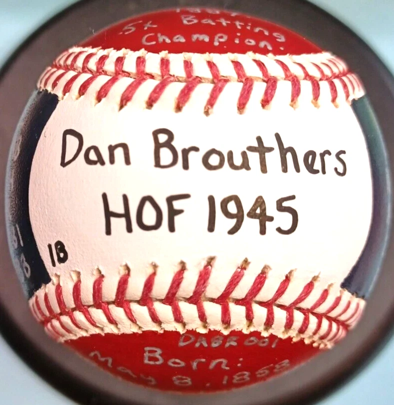 PINTADO A MANO DAN BROUTHERS HOF 1945 ESTADÍSTICAS BÉISBOL BÚFALO BISONTES Foto 1 de 4