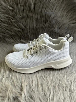 Zapatillas deportivas Athletic Works para mujer talla 9 1/2 blancas con cordones espuma viscoelástica Foto 1 de 4