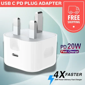 Genuine 20W USB-C Fast PD Plug Charger/Lead For iPhone 15 16 16 Pro 16 Pro Max - Picture 1 of 60