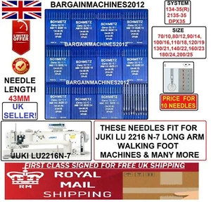 SCHMETZ DPX35 134-35R S70/10-25/200 JUKILU-2216N-7 W/FOOT INDUS SEW MCHNE NEEDLE - Picture 1 of 12