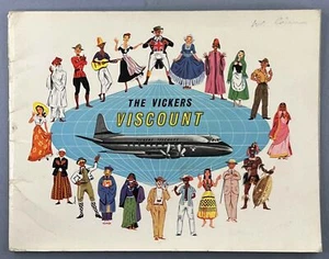 VICKERS VISCOUNT VINTAGE MANUFACTURERS BROCHURE AER LINGUS CAPITAL AIRLINES TAA - Picture 1 of 8