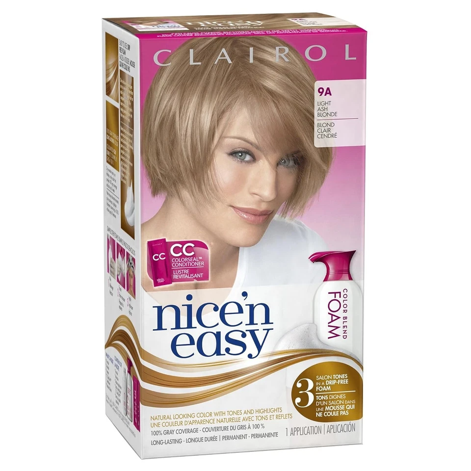 Clairol Nice'n Easy Mezcla de Color de Cabello Espuma, 9A - Rubio Ceniza Claro Foto 1 de 1