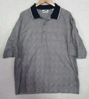 Slazenger рубашка-поло серый белый синий 100% хлопок мужской размер 2XL - Изображение 1 из 4