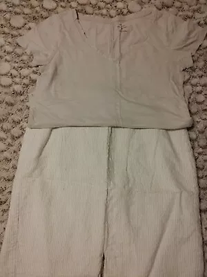 Falda Banana Republic Talla 8 Lino Forrada Cremallera Completa en la Espalda y Camiseta Pequeña Foto 1 de 4