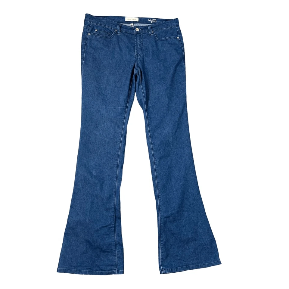 Jeans Henry & Belle Micro Acampanados 31 Azul Tiro Alto Elástico Denim Bootcut Foto 1 de 4
