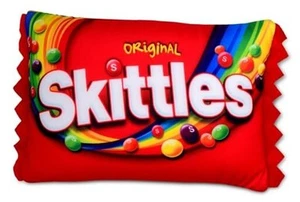 Skittles Package Photoreal Print 12" x 7" Skittles Candy Bag Accent Pillow - Picture 1 of 7