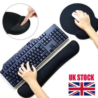 Non-Slip Keyboard Wrist Rest Pad Mouse Gel Mat Support Cushion Memory Foam UK - Image 1 of 4