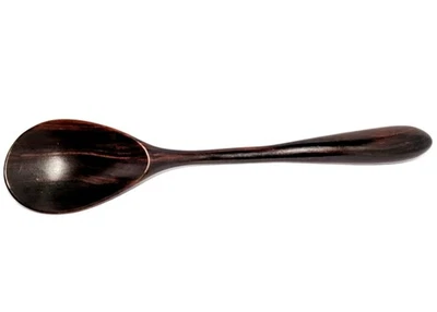 Vtg XL Carved Wooden Spoon 15½" Ladle Dark Walnut Wood Curvy Danish MCM Amazing! - Image 1 of 4