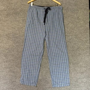 Hathaway Sport Men’s Plaid Pj Pants Size Large Blue With Drawstrings & Pockets - Picture 1 of 6
