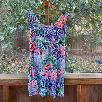 Jams World Women's Vintage Palmeria Print Tropical Mini Dress Size XL - Image 1 of 4