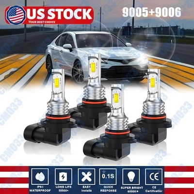 9005 9006 combo lâmpada de farol de LED para Toyota Corolla 2001-2013 feixe alto baixo - Imagem 1 de 4