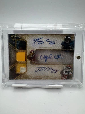 2014 Topps Triple Threads McCoy/Morris/Charles Triple Jersey Patch Auto 1/1 - Image 1 of 4