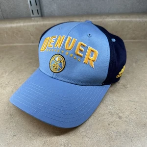 adidas NBA Denver Nuggets Light Blue/Navy Slouch Strap Back Hat / Cap - Picture 1 of 7
