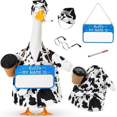 Traje de dama ganso de porche para 23"" cemento plástico césped ganso estatua ropa murciélago... Foto 1 de 4