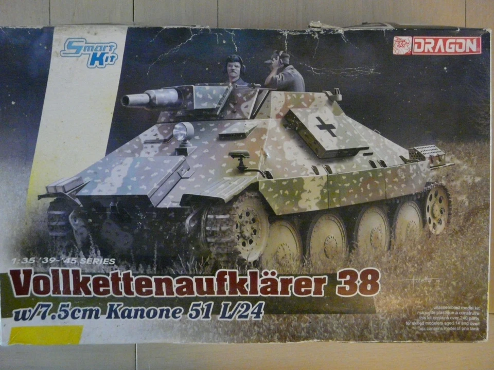 Maquette Char WWII 1/35 DRAGON  Ref 6815 Vollkettenaufklärer 38 w/7,5cm Kanone 5 - Photo 1/3