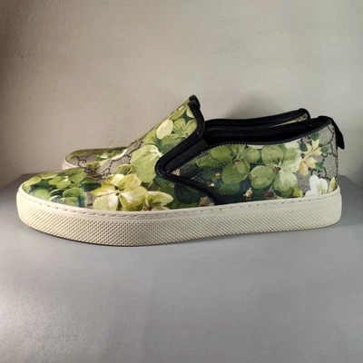 Zapatillas sin cordones Gucci verde estampado de flores AUTÉNTICAS para hombre talla 7,5 EE. UU. 8 Foto 1 de 4