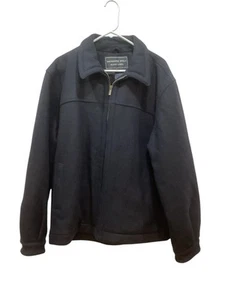 Members Only Black Label Jacket Mens XL Wool Blend Quilted Lining Insulated Zip - Picture 1 of 7