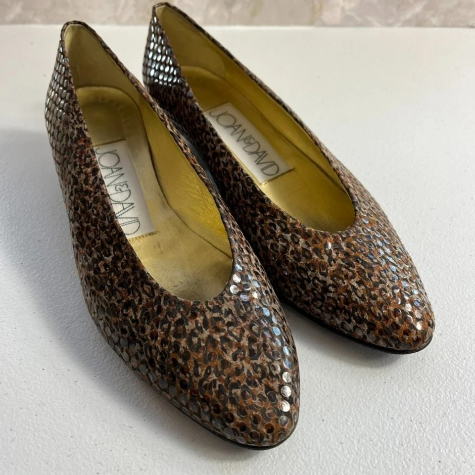 Туфли-лодочки женские Joan & David размер 8,5 анималистический принт искусственная змеиная кожа Италия - Изображение 1 из 4